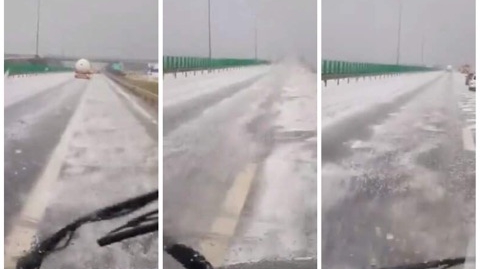 Urgia a lovit azi pe Autostrada Soarelui. Gheața a acoperit drumul spre Constanța