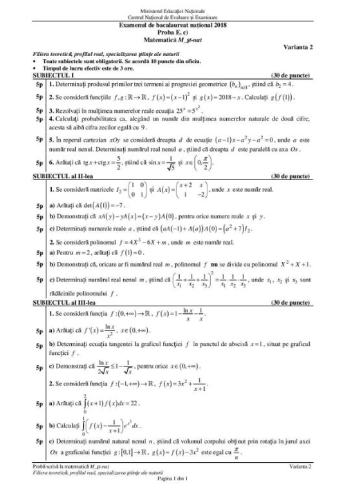Subiecte BAC 2019. Ce poate pica la limba română și la matematică