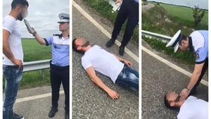 Un șofer oprit pe autostrada București-Ploiești era atât de beat, încât a leșinat în fața polițiștilor!