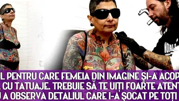 Motivul pentru care o femeie oarba si-a acoperit trupul cu tatuaje