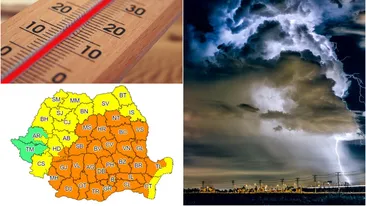 Vremea se dă peste cap, din nou! ANM a emis cod portocaliu de caniculă cu ploi torențiale, grindină și vijelii puternice. Iată zonele vizate