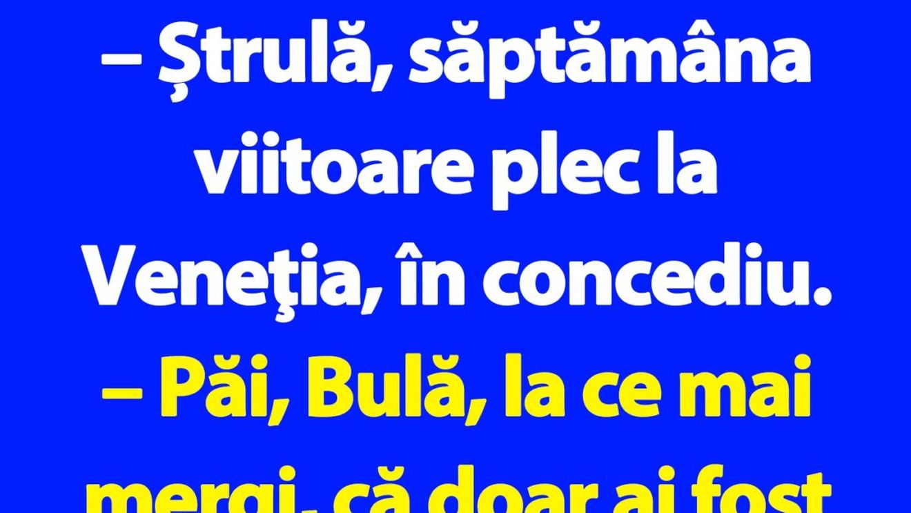 BANC | Bulă se duce în concediu în Veneția