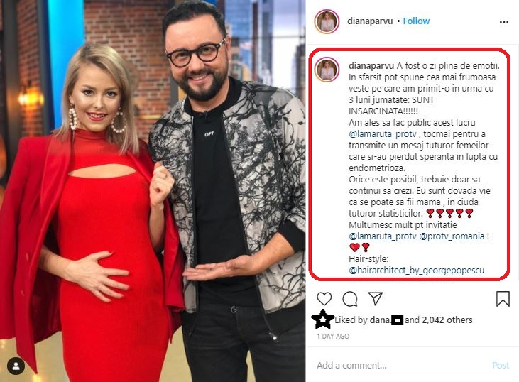 Diana Pârvu este în al doilea trimestru de sarcină și fericirea din sufletul ei a atins cote maxime © Instagram