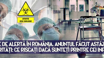 Stare de alerta in Romania. Anuntul facut astazi de autoritati: ce riscati daca sunteti printre cei infectati