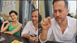 În Dubai, „pă” sărăcie! Dinu Maxer și iubita sa, filmuleț în timp ce mănâncă două șaorme: „Magda spune că e cea mai bună”