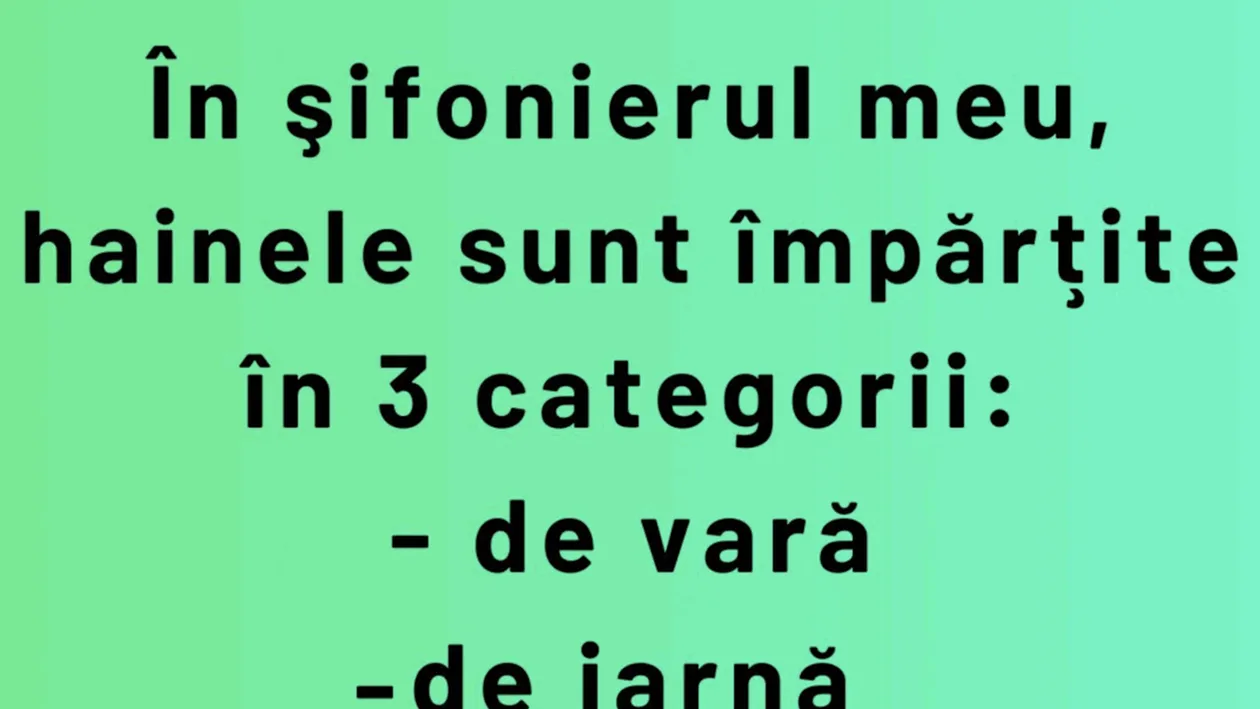 BANC | Cele 3 categorii de haine din șifonierul fiecărui om