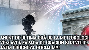 Anunţ de ULTIMĂ ORĂ de la meteorologi: Vom avea zăpadă de Crăciun şi Revelion? Avem prognoza oficială!!!!