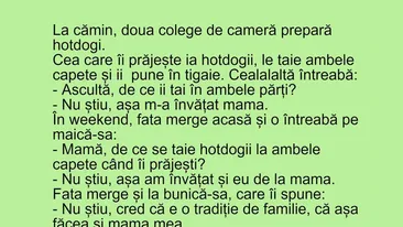 BANCUL ZILEI | La cămin, două colege de cameră prepară hotdogi