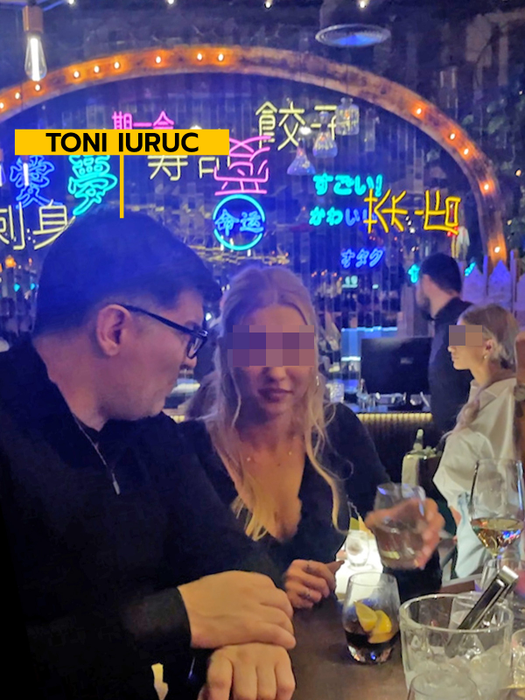 Blondina, satisfăcută de compania lui Toni Iuruc (SURSA FOTO: CANCAN.RO)