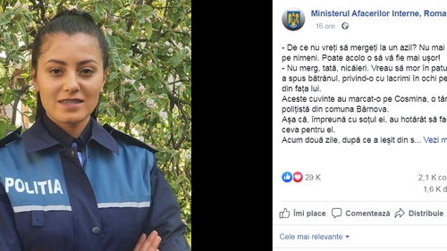 Îți dau lacrimile! Ce a făcut o polițistă din Iași pentru un bătrân singur: ”Vreau să mor în patul meu!”