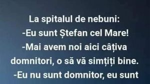 BANCUL ZILEI | La spitalul de nebuni: "Eu sunt Ștefan cel Mare"