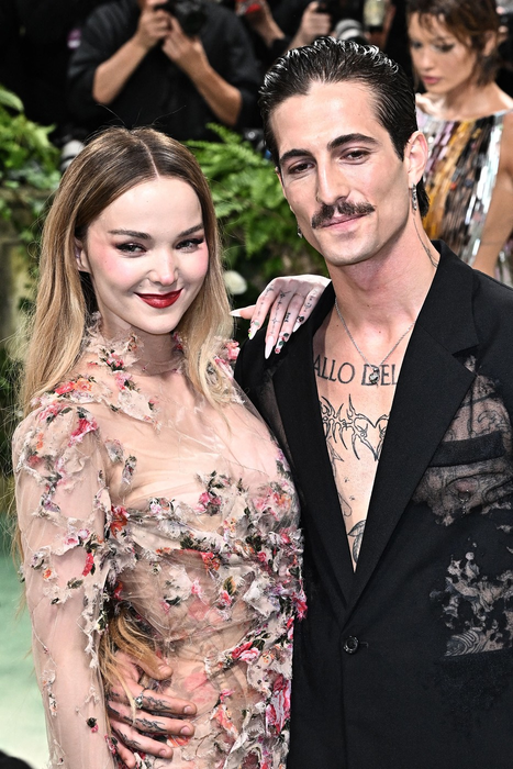 Dove Cameron and Damiano David attend the 2024 Costume Institute Benefit for "Sleeping Beauties: Reawakening Fashion" at The Metropolitan Museum of Art on May 06, 2024 in New York City, USA.
The 2024 Met Gala Celebrating "Sleeping Beauties: Reawakening Fashion" - Arrivals - NYC, NEW-YORK, United States - 07 May 2024,Image: 870915995, License: Rights-managed, Restrictions: , Model Release: no