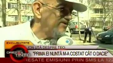 VIDEO Tatal lui Teo Trandafir nu crede ca a facut un sacrificiu: Prima ei nunta m-a costat cat o Dacie. Am vandut masina si am facut nunta
