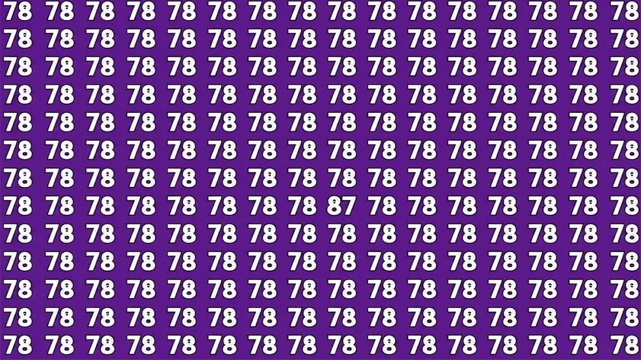 Test de inteligență | Depistați singurul număr din imagine diferit de 78! Geniile reușesc în 7 secunde