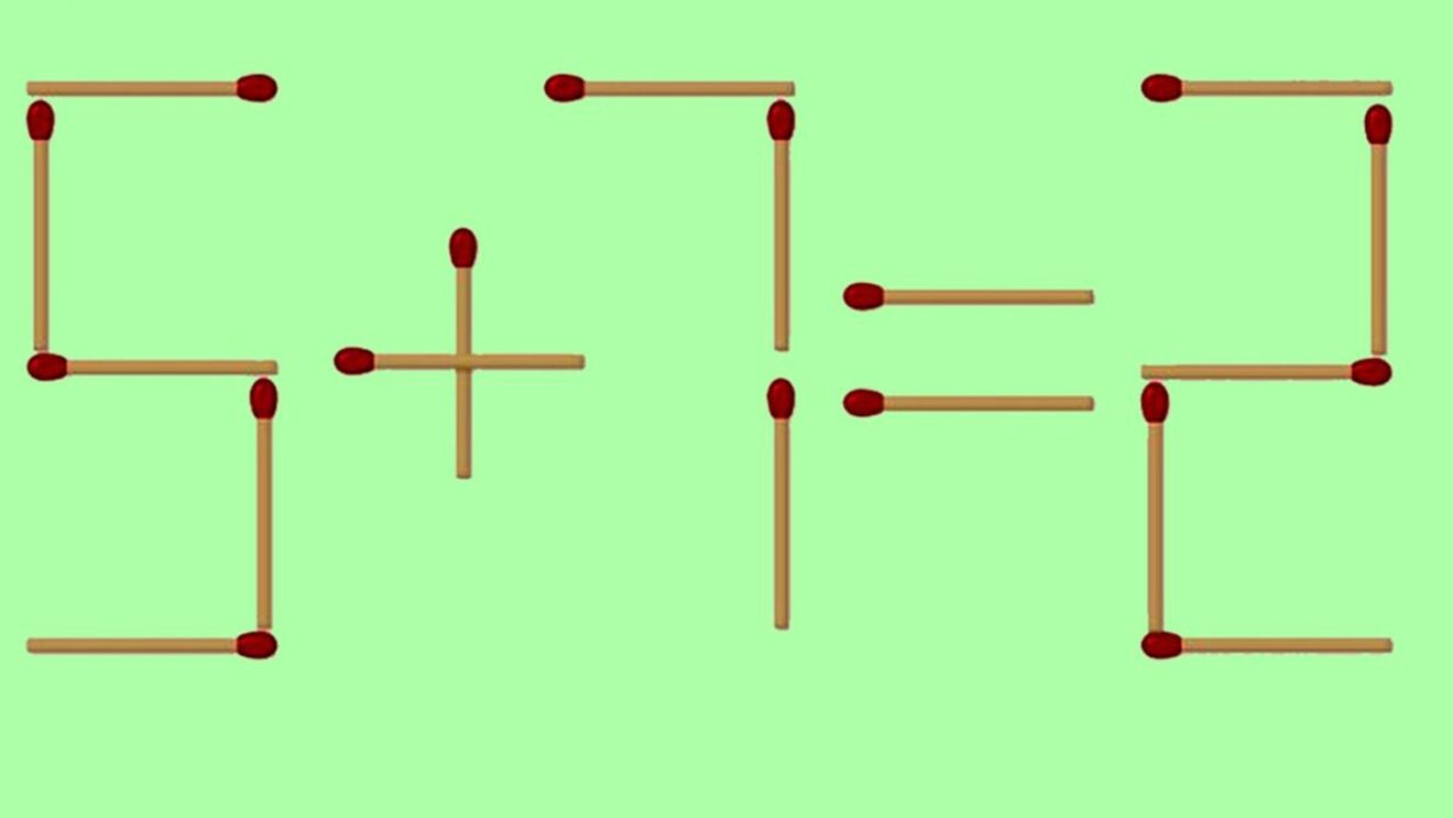 Test de inteligență cu chibrituri | Corectați 5 + 7 = 2, mutând un singur băț