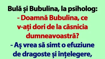 BANC | Bulă, Bubulina și psihologul conjugal
