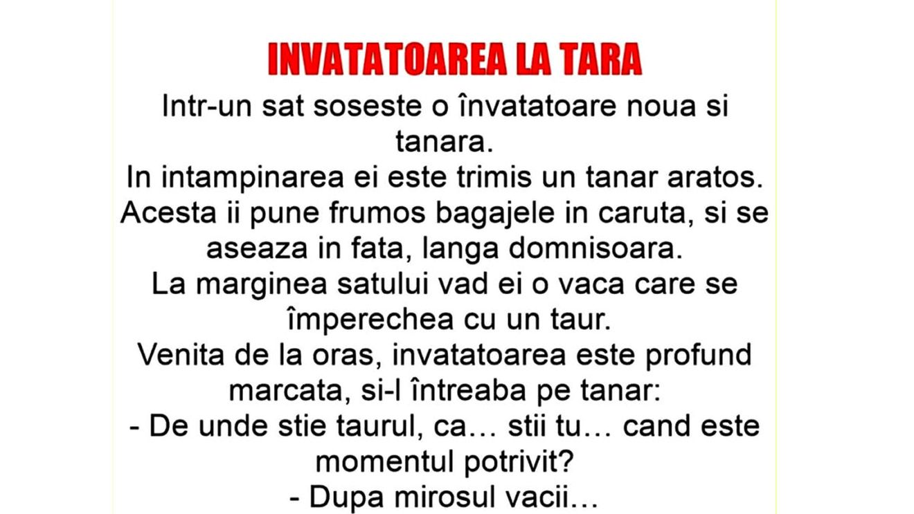BANC | Într-un sat sosește o învățătoare nouă și tânără