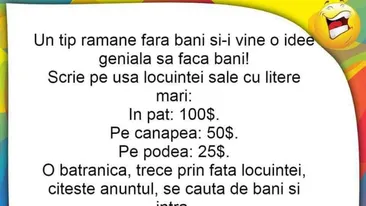 BANC | Un tip rămâne fără bani și-i vine o idee genială