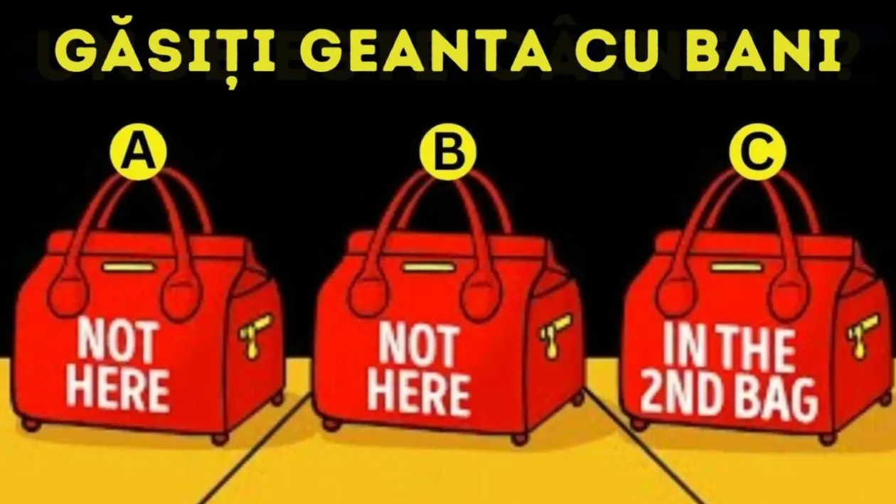 Test IQ pentru genii | În ce geantă se află bani? Doar 1% își pot da seama în doar 5 secunde