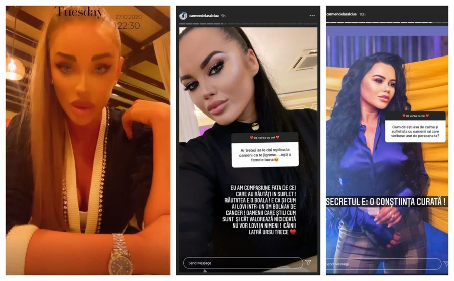 Carmen de la Sălciua a vorbit cu fanii săi despre jignirile făcute de Bianca Drăgușanu la adresa ei © Instagram Stories