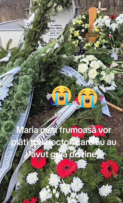 Imaginile durerii din cimitirul în care a fost îngropată Maria, femeia gravidă care a murit la Bacău. „Vor plăti toți!”