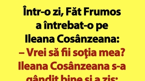 BANCUL ZILEI | Într-o zi, Făt Frumos a întrebat-o pe Ileana Cosânzeana: "Vrei să fii soția mea?"