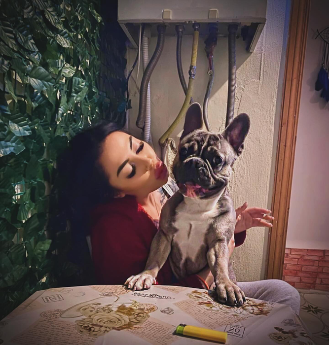 Leo, cățelul Denisei, aproape ca nu s-a mișcat de lângă sicriul acesteia foto: Facebook