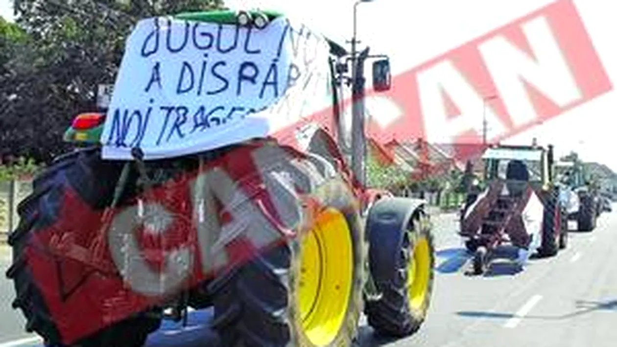 Au iesit cu tractoarele In strada ca sa ceara ieftinirea motorinei