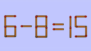 Test de inteligență | 6-8=15 este greșit. Pentru a corecta egalitatea, mutați un singur chibrit