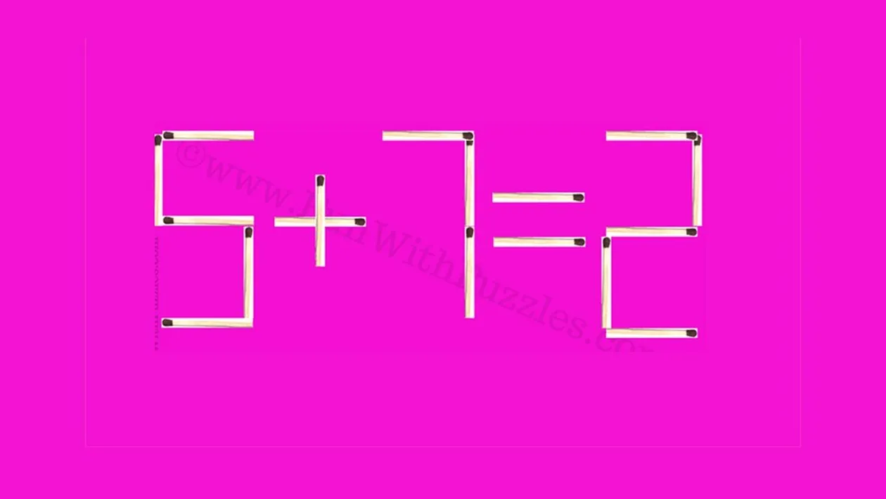 Test IQ cu chibrituri | Mută un singur băț pentru a corecta 5+7=2