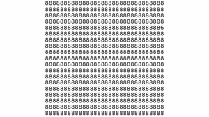 Test de inteligență | Nu toate cifrele din imagine sunt 8. Identificați-o pe cea diferită!