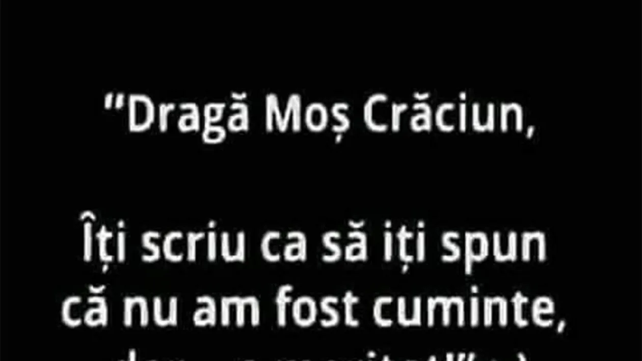 BANCUL ZILEI | Scrisoare către Moș Crăciun