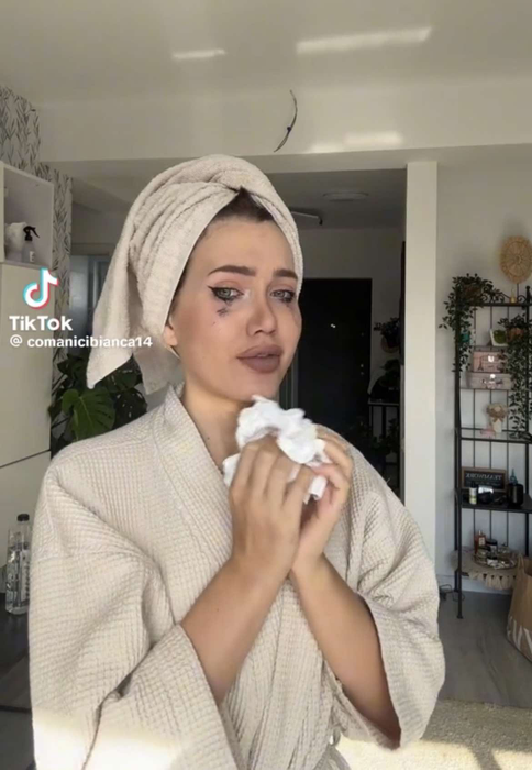 Bianca a reacționat, după ce a văzut că Livian a făcut nuntă. Foto: Captură TikTok