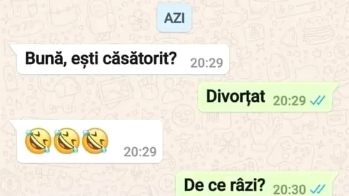 Bancul de vineri | Bună, eşti căsătorit?