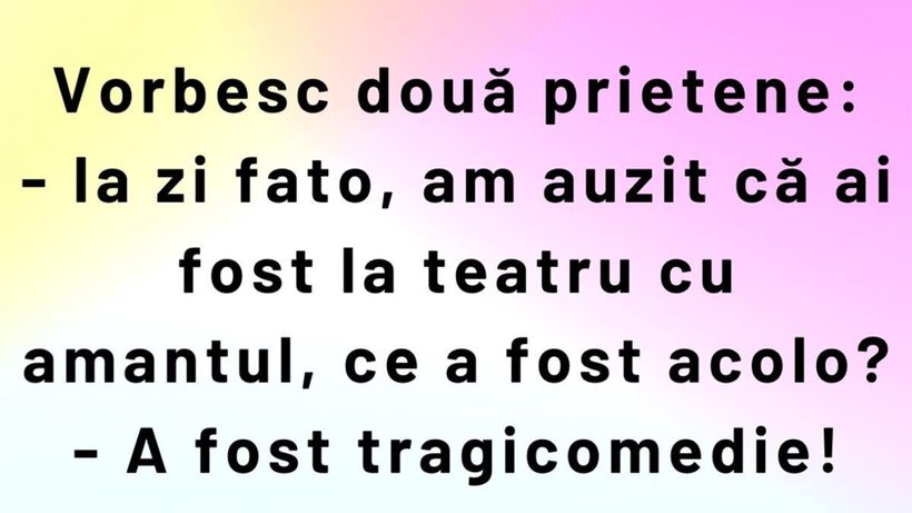 BANCUL ZILEI | Tragicomedie cu amantul