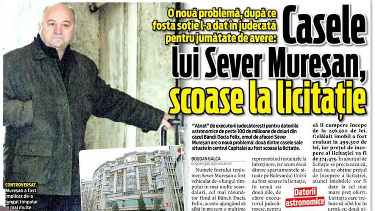 Un fost consilier al ministrilor Educatiei si Comunicatiilor a umblat la pusculita! El a pus ochii pe casele lui Sever Muresan