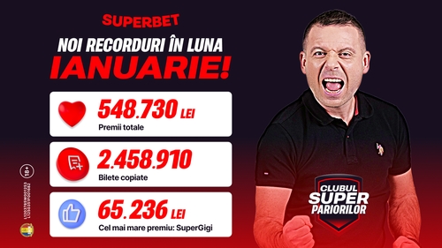 (P) Record în Clubul SuperPariorilor by Superbet: premii de 548.000 de lei și 2.5 milioane de bilete copiate! Cum poți intra în joc?