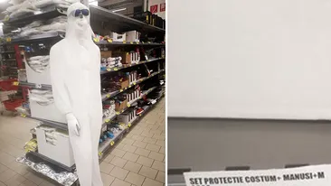 Un supermarket din România a scos la vânzare costume complete de protecție împotriva coronavirusului. De necrezut câți lei costă