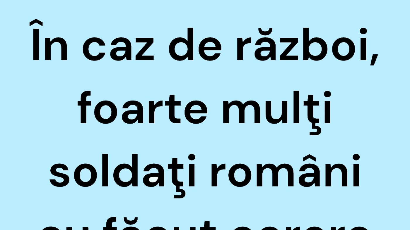 BANCUL ZILEI | În caz de război