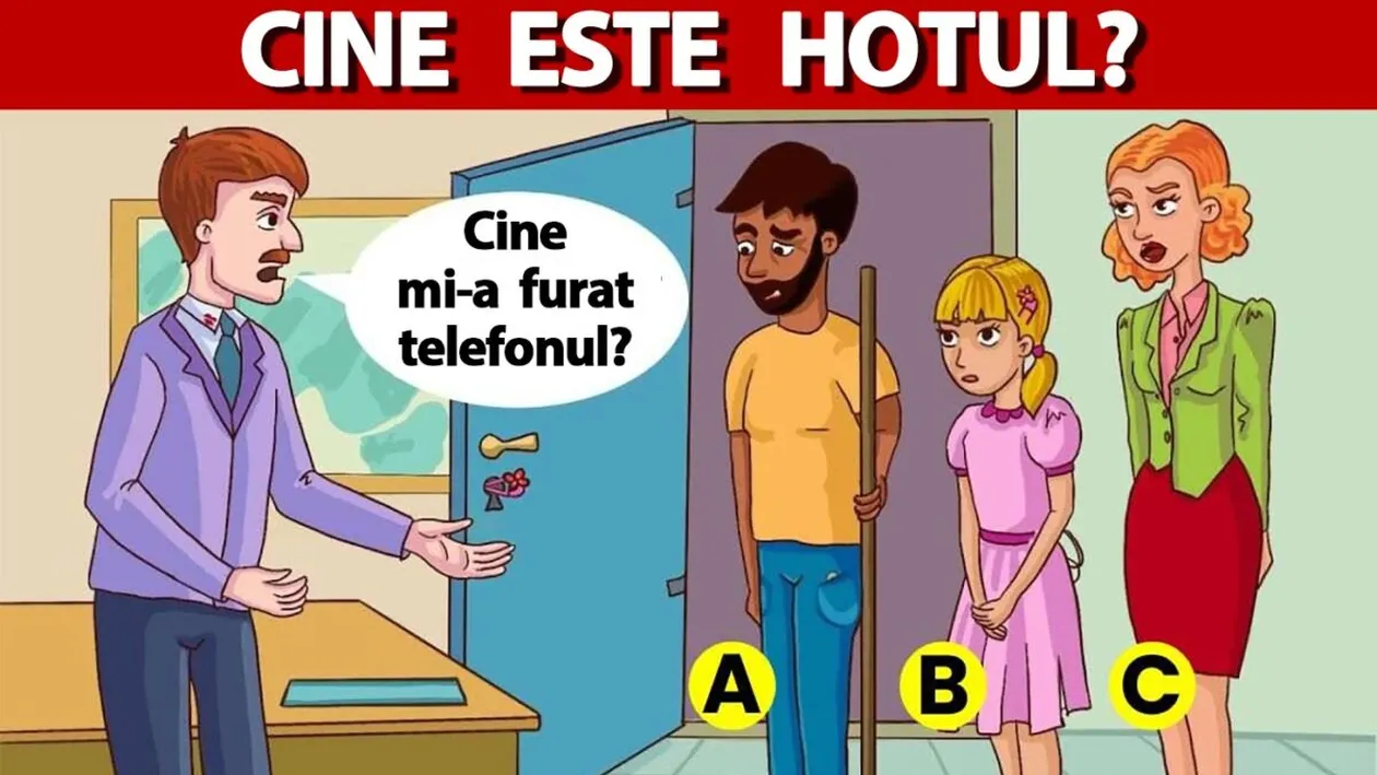 Test IQ exclusiv pentru genii | Cine i-a furat telefonul mobil?