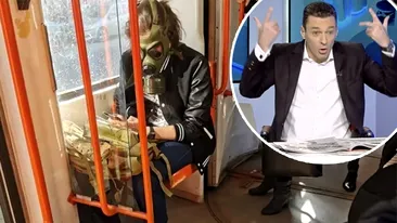 Cum a reacționat Mircea Badea după ce l-a văzut pe acest tânăr din București, în tramvai, protejându-se cu o mască de gaze împotriva coronavirusului