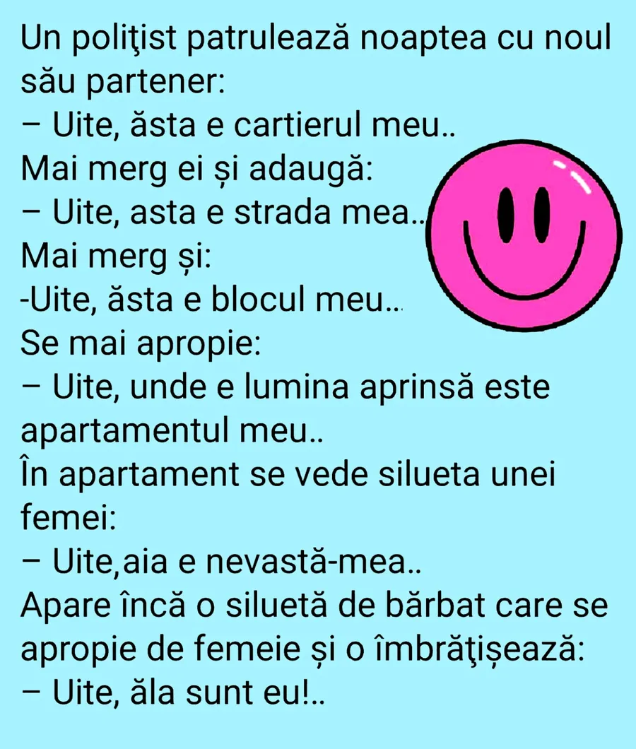 Bancul de weekend | Polițistul îi prezintă cartierul noului partener