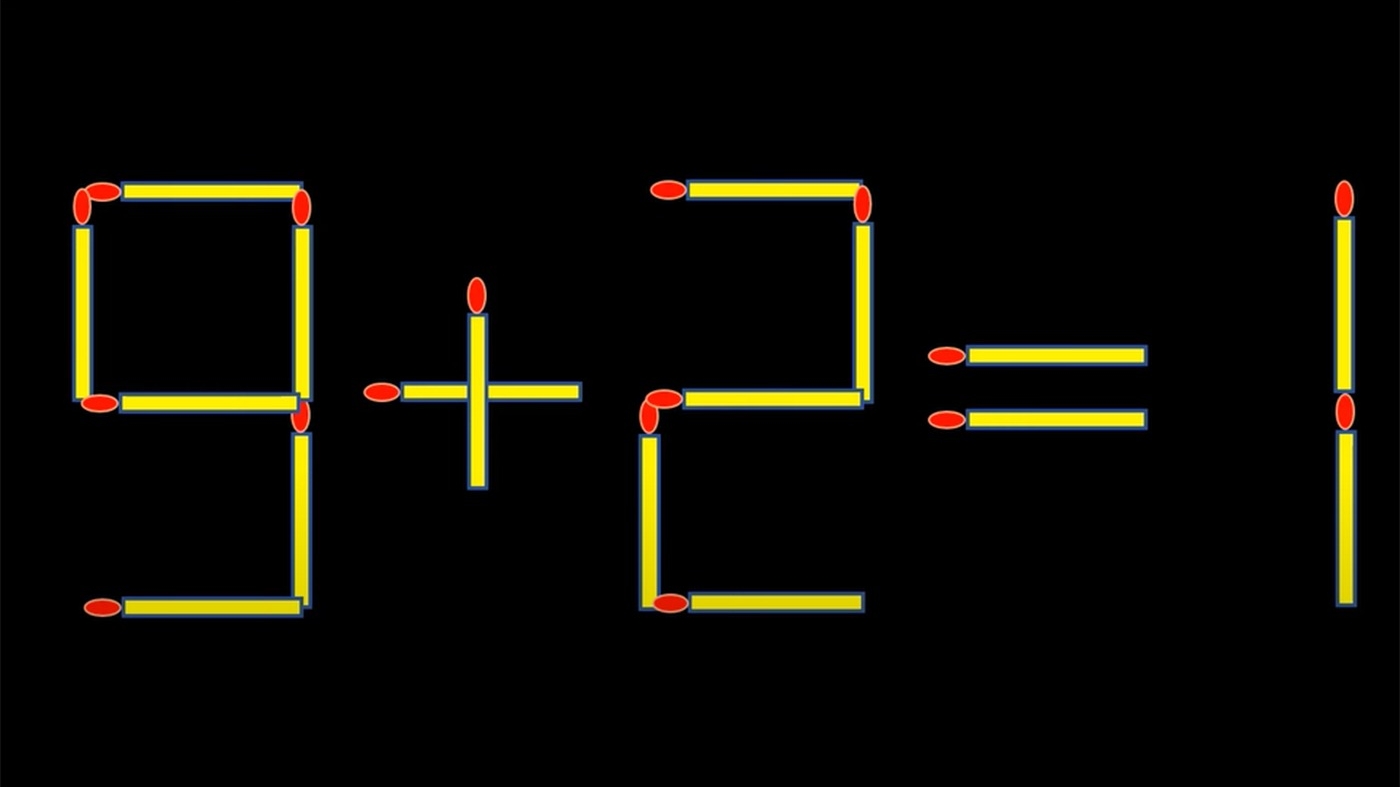 Test de inteligență | Corectați 9+2=1, mutând un singur chibrit!