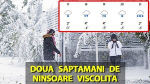 Ninge 2 săptămâni fără oprire în România. Meteorologii Accuweather anunță pe ce dată vin ninsorile