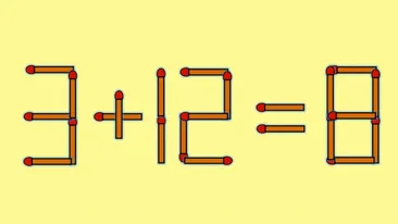 Test IQ cu chibrituri | Mutați un singur băț, pentru a corecta 3 + 12 = 8