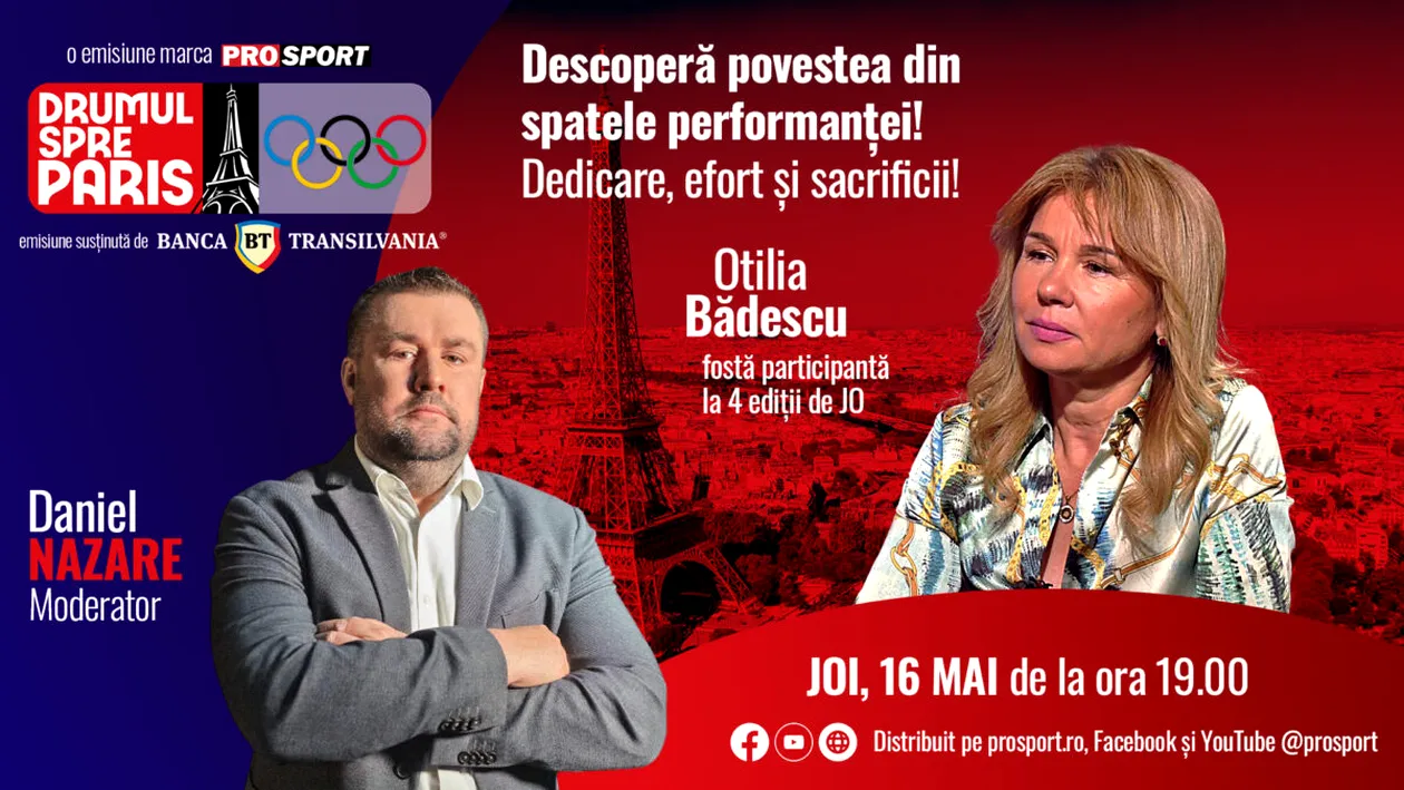 Otilia Bădescu, invitata emisiunii ,,Drumul spre Paris’’ de joi, 16 mai, de la ora 19:00