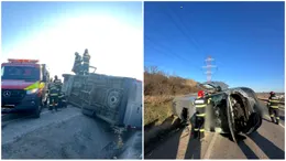Accident grav în Cluj-Napoca! Un microbuz cu 10 pasageri, implicat în coliziune