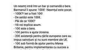 BANC | Un neamț intră în bar și comandă o bere: "Costă 100 de euro!"