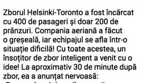 BANCUL ZILEI | Probleme pe zborul Helsinki - Toronto