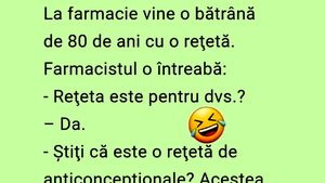 BANCUL ZILEI | O pensionară de 80 de ani intră în farmacie și vrea anticoncenționale
